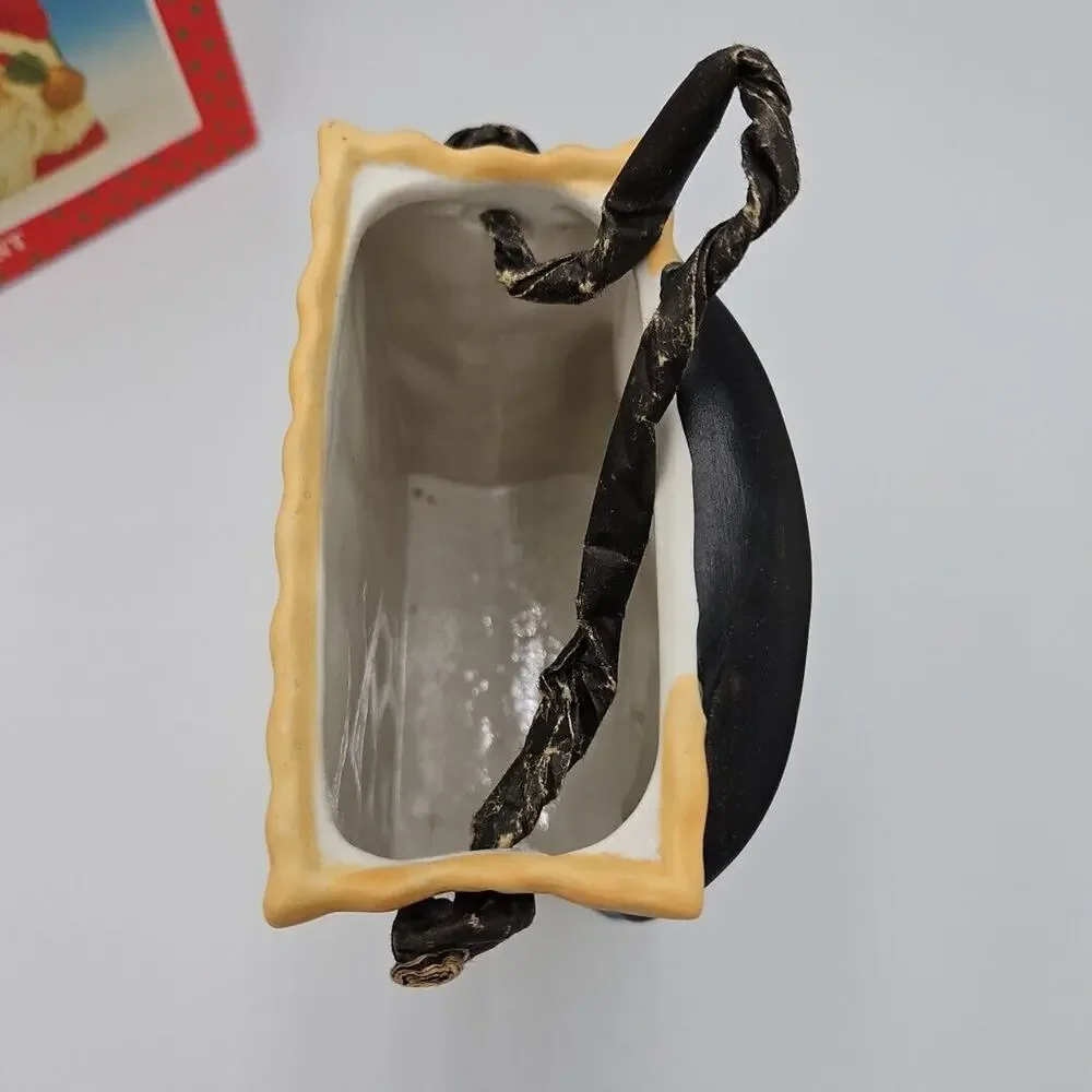 Vintage Ceramic Christmas Decor Snowman Gift‎ Bag Ceramic Dish
